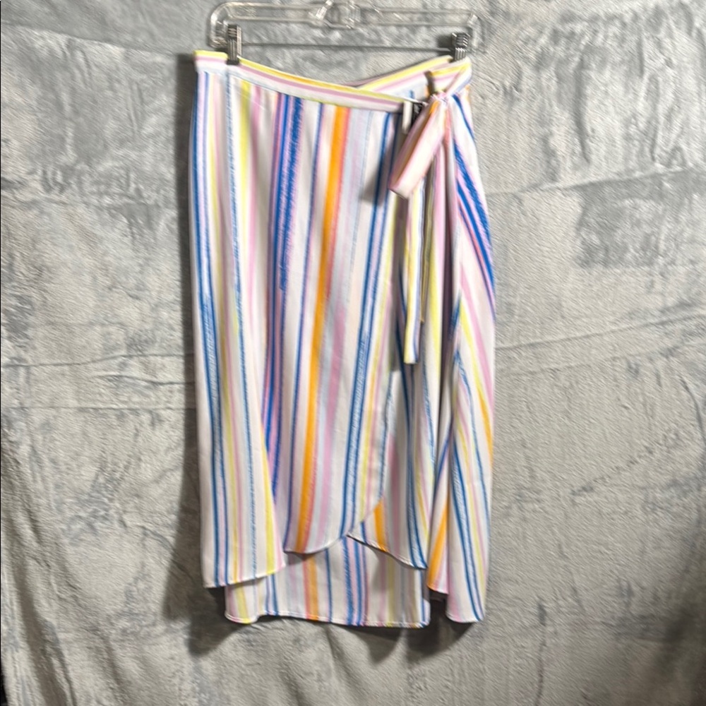 NWT Wrap skirt Nordstrom summer‎ colors  Midi Wrap Skirt lightweight size m